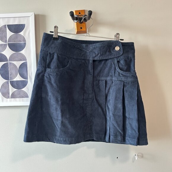 Reclaimed Vintage • navy corduroy pleated skirt - Picture 5 of 15